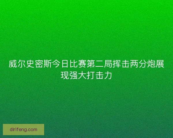 威尔史密斯今日比赛第二局挥击两分炮展现强大打击力